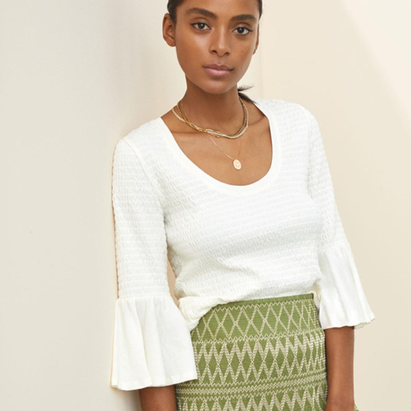 Anthropologie Tops - Anthropologie Smocked Bell-Sleeve Top